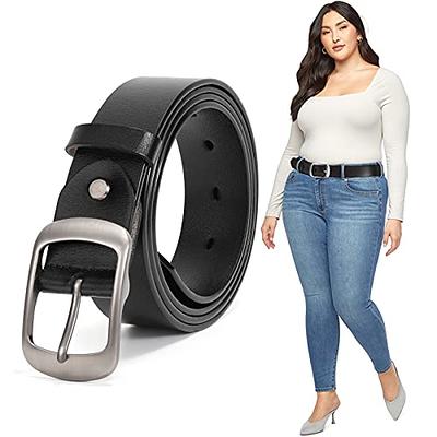 XZQTIVE Women Leather Belt No Pin Circle Buckle Fashion Waist Belt