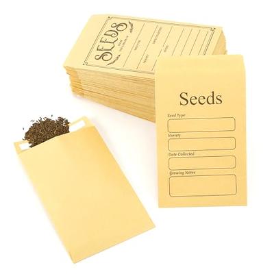 100 PCS Seed Packets Envelopes, Small Paper Envelopes for Seeds, 4.7x3.2  Self Sealing Kraft Seed Saving Envelopes with Printed Seed Collecting  Template for Flower Vegetable Seeds Storage - Yahoo Shopping