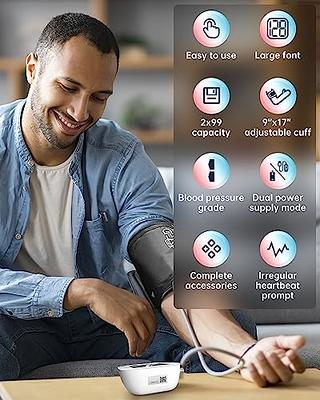 Blood Pressure Monitor, 9-17'' & 13-21'' Extra Large Blood Pressure Cuff  Upper Arm, LED Color Backlit Screen Automatic Digital Blood Pressure  Machine