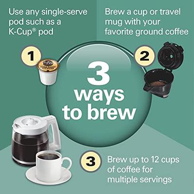 Hamilton Beach 49917 FlexBrew Trio 2-Way Coffee Maker, Compatible with K-Cup  Pods or Grounds, Combo, Single Serve & Full 12c Pot, White with Stainless  Steel Accents, Fast Brewing - Yahoo Shopping