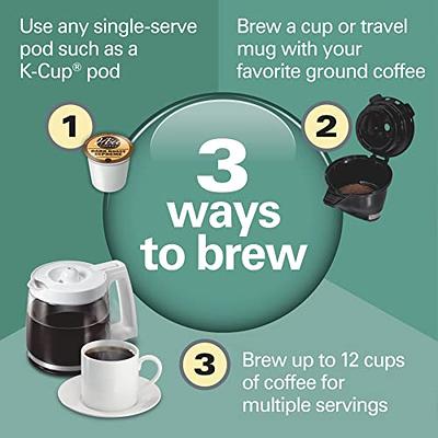 Hamilton Beach 49902 FlexBrew Trio 2-Way Coffee Maker, Compatible with  K-Cup Pods or Grounds, Combo, Single Serve & Full 12c Pot, Black - Fast  Brewing