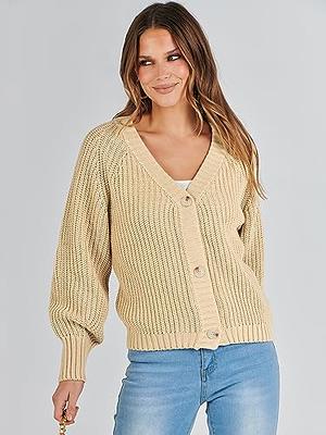 Caracilia Women's Chunky Knit Open Front Sweater Long Sleeve