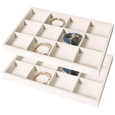 Philopack 3PCS Stackable Jewelry Organizer Trays-Drawer Storage Box Velvet  Display Holder for Necklace Earring Bracelet Watch (Grey) - Yahoo Shopping