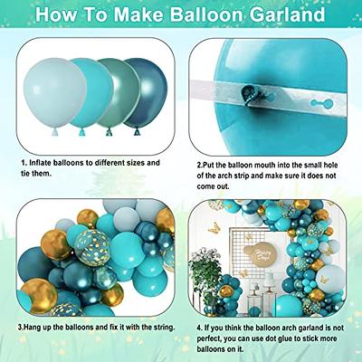 Amandir 168PCS Teal Balloons Garland Arch Kit, Double-Stuffed Dark Teal Blue  Turquoise Metallic Gold Green Balloons with 12Pcs Butterfly for Birthday  Wedding Baby Shower Party Decorations - Yahoo Shopping