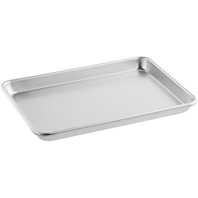 Baker's Mark Heavy-Duty Half Size 16 Gauge 13 x 18 Wire in Rim Aluminum  Perforated Bun / Sheet Pan