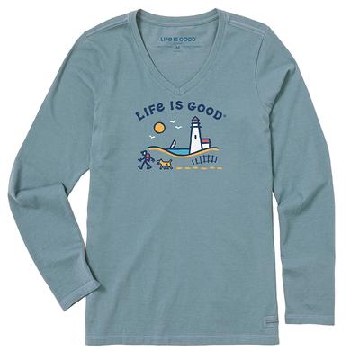 Life is Good Women's Jake and Rocket Lighthouse Walk Long Sleeve