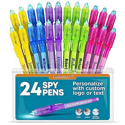 Invisible Ink Pen 24 PCS, Spy Pen with UV Light, Magic Marker for