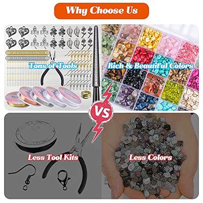 1760PCS Jewelry Making Kit 24 Colors Crystals Beads for Ring Making Kits  with Gemstone Chip Beads