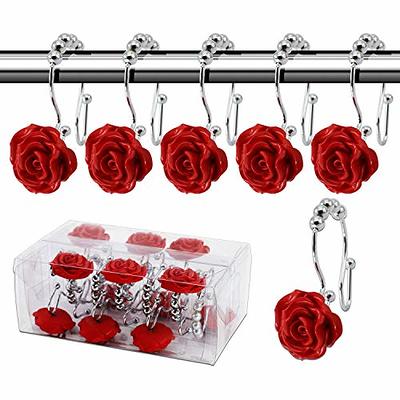 1Pcs Shower Curtain Hooks Rings,Stainless Steel Decorative Shower Curtain  Hooks,Black Rose Flower - Yahoo Shopping