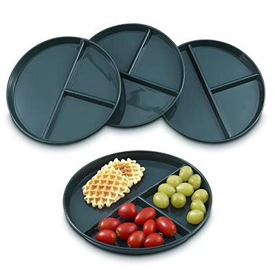 Healthy Portion Control Plate BPA Free 3-Section w Lid Dishwasher