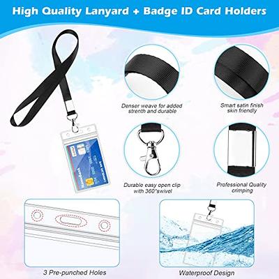 2 Pcs Plastic Id Card Holder, Badge Holder With Retractable Lanyard,  Vertical Badge Holder With Neck Lanyard, For Exhibition School Employee  Business