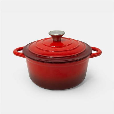 EXCELSTEEL 3 Pc Cast Iron Skillet Set w/ Red Enamel Coating, Perfect for  Home