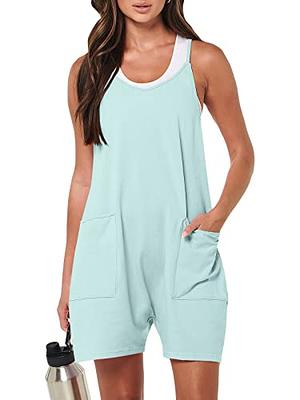 Caracilia Women's Summer Casual Rompers Loose Spaghetti Strap