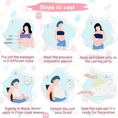 Crawl Story Belly Cast Kit Pregnancy-Baby Casting kit, With 5-Plaster  Cloth Roll, Hanging Hardware & Decorative items, Perfect Baby Shower &  Pregnancy Gifts