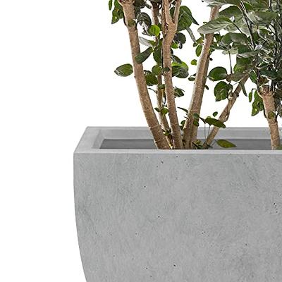 Rosemead Home & Garden, Inc. 17 Wide Kante Modern Concrete/Fiberglass  Indoor Outdoor Planter Pot Charcoal Gray