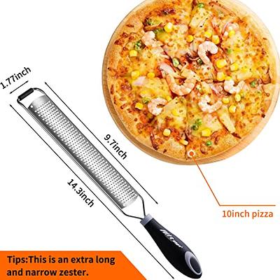 A Classic Zester and Grater - Professional Kitchen Lemon Zester for Lime, Cheese, Garlic, Ginger, Chocolate, Vegetables, Fruits, Dishwasher Safe ,Blac