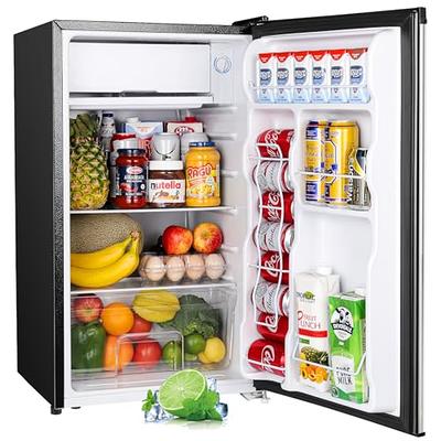 Jeremy Cass 3.5-cu ft Counter-depth Freestanding Mini Fridge Freezer  Compartment (Silver) ENERGY STAR in the Mini Fridges department at