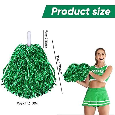 Set Of 2 Glitzy Cheerleader Pom Poms In Green