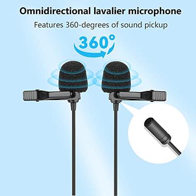 Universal Professional Lavalier Microphone Omnidirectional Mic for  Smartphone, PC, Laptop, Camera, DSLR, Audio Recorder