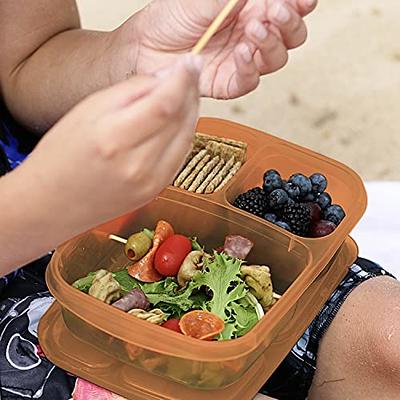 EasyLunchboxes - Bento Snack Boxes - Reusable 4-Compartment Food