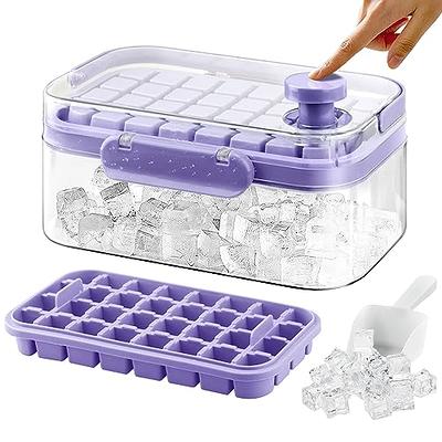 Fogun Ice Cube Tray Ice Maker for Freezer Ice Cream Mold 2in1 Ice Maker  Container Box with Lid for Cocktail Bar Ice Cream Mold