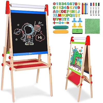 Joyooss Art Easel for Kids with Double-Sided Magnetic, Wooden Standing