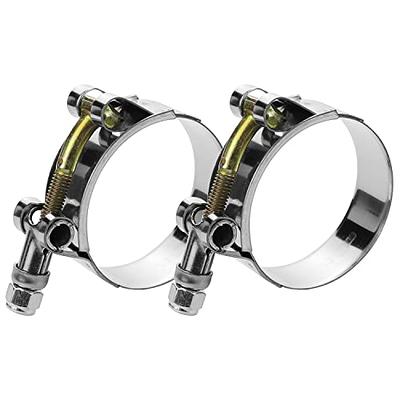 ISPINNER 2 Pack 2.75 Inch Stainless Steel T-Bolt Hose Clamps, Clamp Range  75-83mm for 2.75 Hose ID, Pack of 2