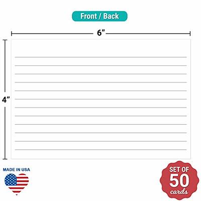 321Done Ruled Index Cards - Made in USA - Large 4x6 (Set of 50