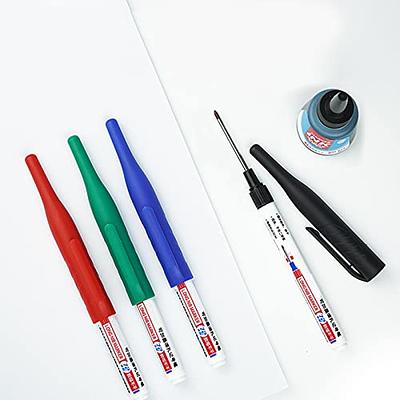 4x Long Nib Marker for Metalwork Woodwork Multi-Purpose Deep Hole