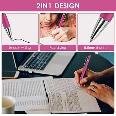 Stylus Pens for Touch Screens, Medium Point Pens with Crystals for Women  and Kids Black Ink Pen with Stylus Ballpoint Pens with Comfort Grip for The  Ipad, 5-Pack : : Office Products