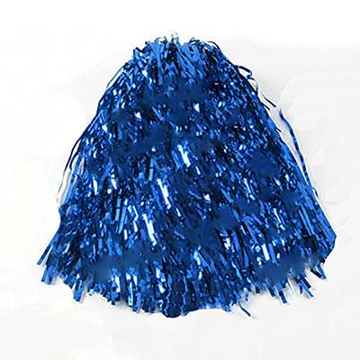  100 Pack Cheerleading Pom Pom Bulk Plastic Cheer Pom Poms  Cheerleader Pompoms Cheering Hand Flowers with Handle for Kids Adults  Sports Dance Match Team Cheerleading Squad Cheering (Blue and Silver) 