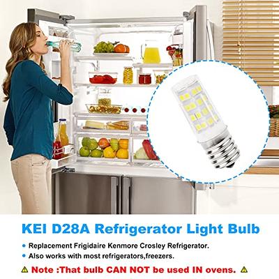 LED Refrigerator Light Bulb 3W, 40W Equivalent E26 Medium Base LED Bulb for  Frigidaire,No Flicker 6000K Daylight White Freezer Home Lighting Lamp