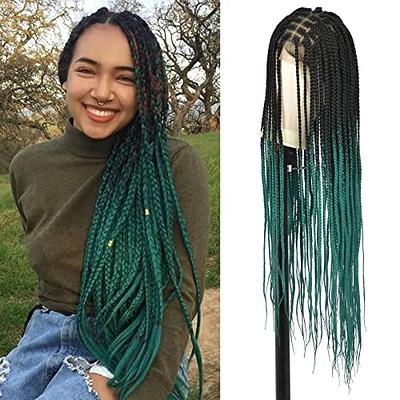 36 Knotless Box Braided Wigs For Black Women Full Lace Wig Cornrow Braided  Long