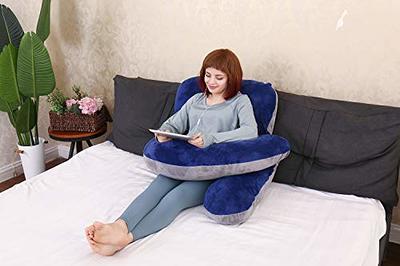Pregnancy Pillow for Pregnant Women Sleep Nursing Maternity Full Body Pillow  Support for Back Belly Hip Leg With Removable Cover