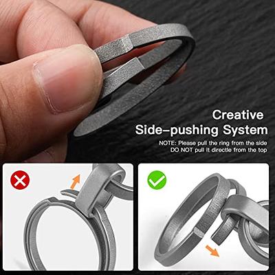 FEGVE Titanium Swivel Key Chain Rings Heavy Duty with 2 Mini Quick Release  Keychain Rings, Small Carabiner Key Holder Split Keyring for Connecting