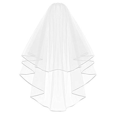 2 Tier Ribbon Edge Center Cascade Bridal Veil with Comb for Bachelorette  Party