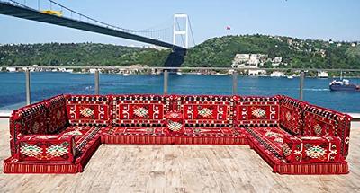 Arabic Floor Seating Sofa Red Set Cushions Turkish Jalsa Arabic