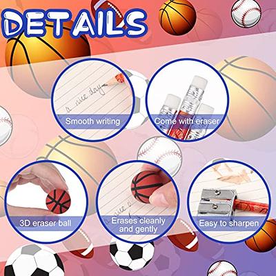 48 Pieces Sport Pencils for Kids Soccer Baseball Football Basketball Pencils  with Ball Eraser Wooden Pencils for School Stationery Party Reward Students  Teachers Office Supplies (Mixed Styles) - Yahoo Shopping