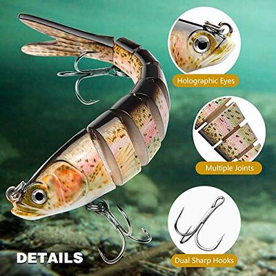 CharmYee Bass Fishing Lure Topwater Bass Lures Fishing Lures Multi Jointed  Swimbait Lifelike Hard Bait Trout Perch (Pack of 3) - Yahoo Shopping