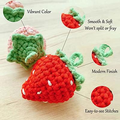 6 Pack Beginners Crochet Yarn Blue Green Yellow Red White Black Cotton  Crochet Yarn for Crocheting Knitting Beginners with Easy-to-See Stitches