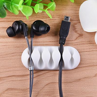 White Cable Clips, Cord Organizer Cable Management, Cable Organizers USB  Cable Holder Wire Organizer Cord Clips, 2 Packs Cord Holder for Desk Car  Home and Office (5, 3 Slots) 