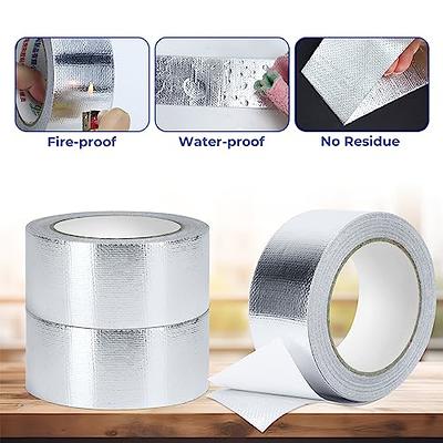 Premium Silver Aluminum Foil Tape (2 x65Feet,3.9mil), Insulation Adhesive  Metal Tapes for Ductwork, Heavy Duty Duct Tape for HVAC, Dryer Vents Pipe