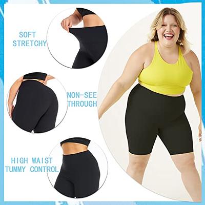 3 Pack Plus Size Leggings with Pockets for Women - High Waisted Tummy  Control Spandex Soft Black Workout Yoga Pants