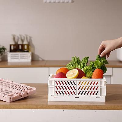 6-Pack Mini Foldable Plastic Baskets for Shelf Storage Organizing Desk  Organizer Space Saving Stackable Folding Storage Baskets - AliExpress