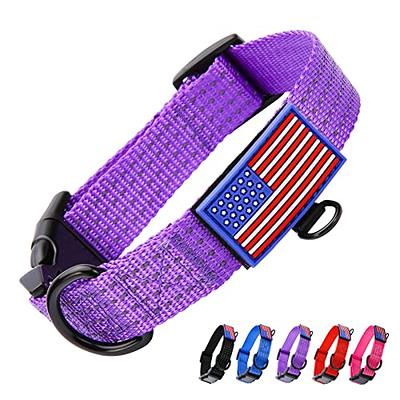 Reflective Dog Collar with Buckle Adjustable Safety Nylon Collars for Small  Medium Large Dogs, Pink L