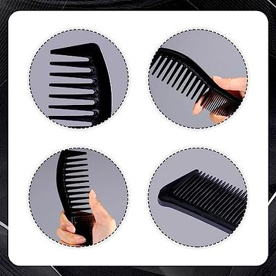 Large Tooth Detangling Comb Professional Handle Carbon Fiber Comb Cutting  Hairdressing Comb Styling Essentials Round Tooth Comb Barber Tooth Comb