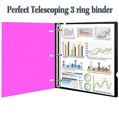  HWPRATO 3 Ring Binder 1 Inch with 5-Tab Binder Dividers and 2  Inside Pockets, Holds Letter Size 8.5'' x 11''，Showcase View Binder with  Low Profile Clipboard and Elastic Cord for