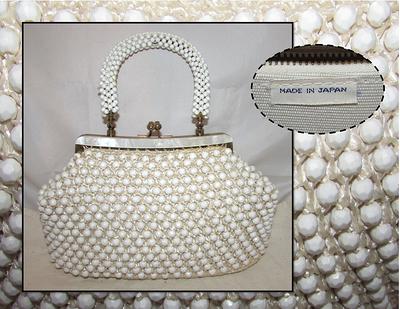 Vintage Hand Made Beaded Purse Handbag Hong Kong MCM 1950s 1960s