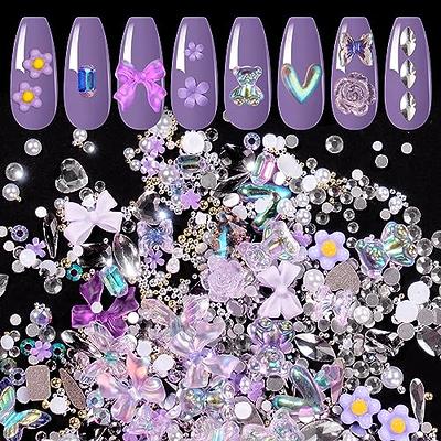 50pcs 3D Acrylic Nails Charms for Mix Styles Rhinestones for Nails Metal  Nail Jewels for Nail Art Shiny Zircon Nail Rhinestones Alloy Nail Charm Pearl  Nail Gems Cute Charms for Nails Design 