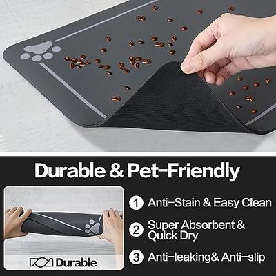 JUCFHY Pet Feeding Mat-Absorbent Cat & Dog Food Mat-No Stains Easy